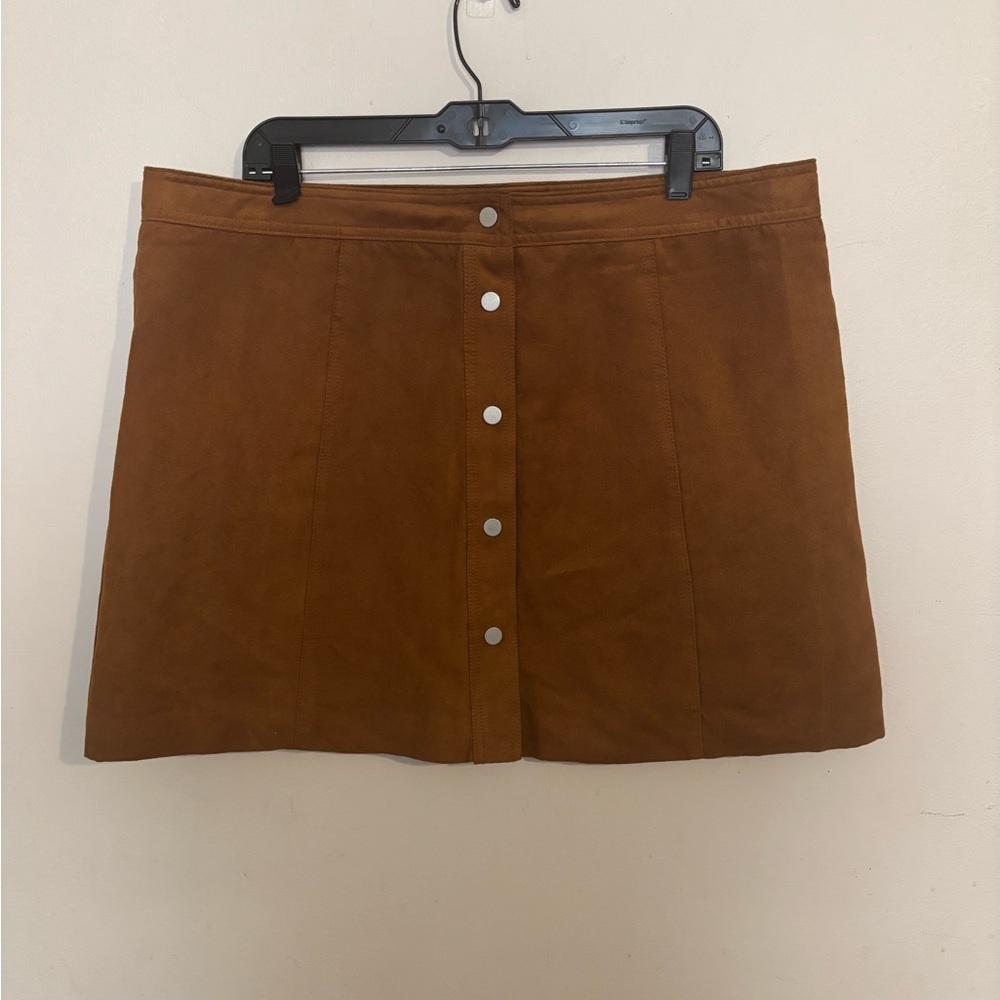 H&M Tan Button-Front Mini Skirt